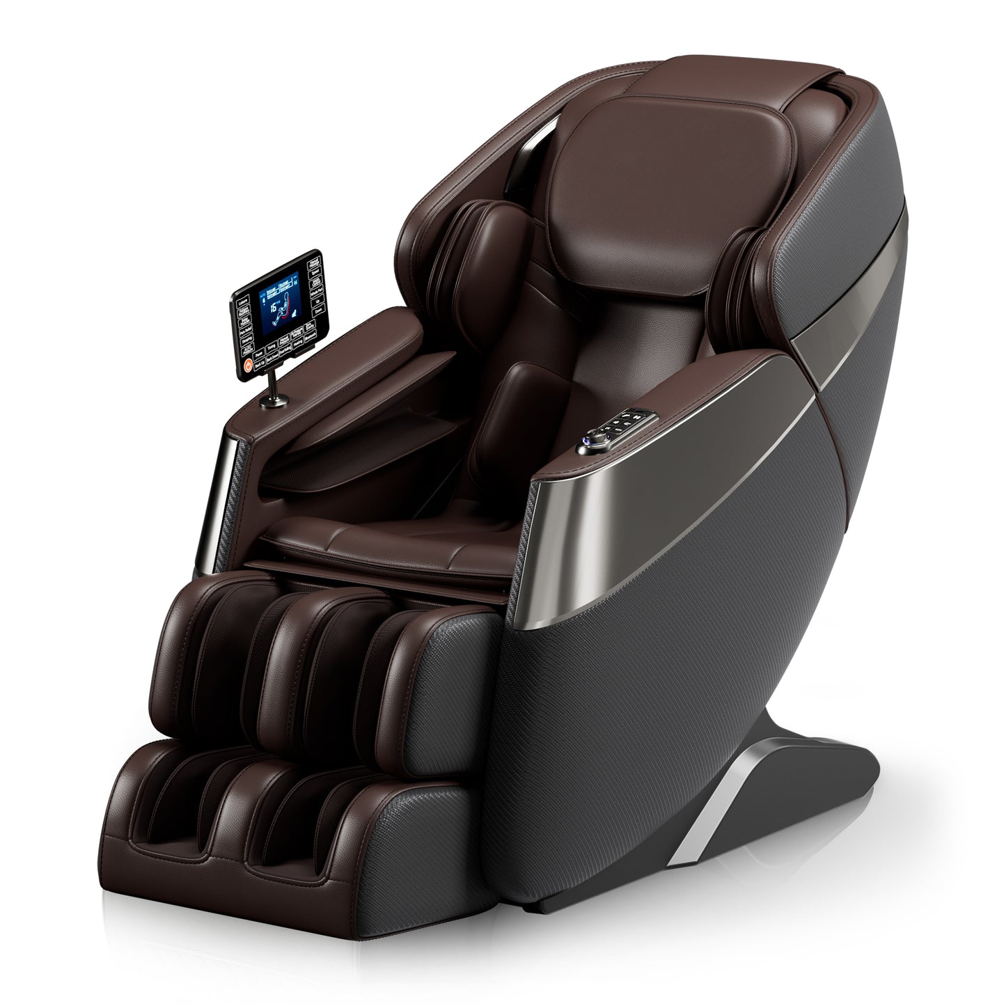 Deluxe Massage Chair Full Body - 3D SL Track Zero Gravity Massage Chair Recliner with Calf and Foot Rollers, AI Voice Control, LCD Screen, Quick Access Buttons (Grey)