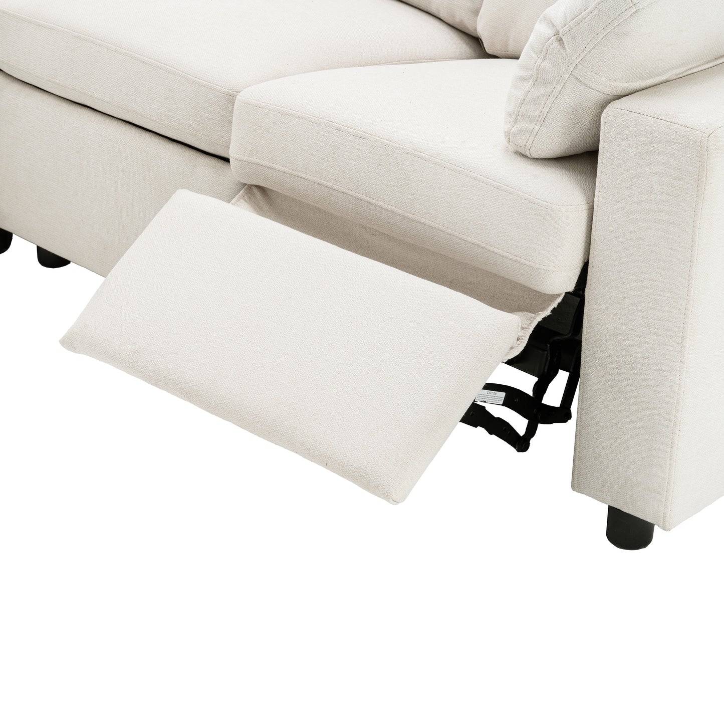 89" Power Recliner Sectional Sofa Home Theater Reclining Sofa with Two USB Ports, Two Storage Drawers for Living Room, Beige