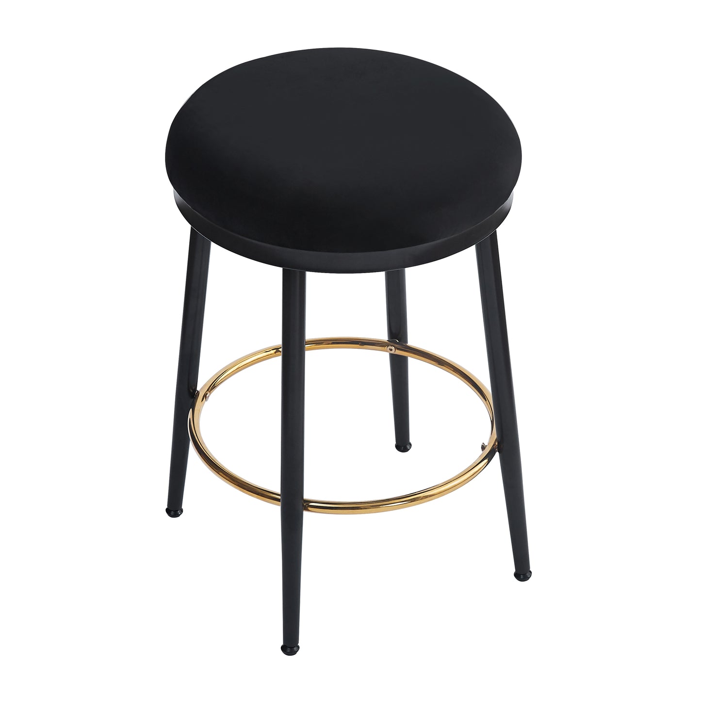 24.75'' Modern Counter Stools Set of 2,Black Counter Stools with iron Frame,Sponge cushion,Footrest,suitable for Kitchen/Bedroom/Dining Room