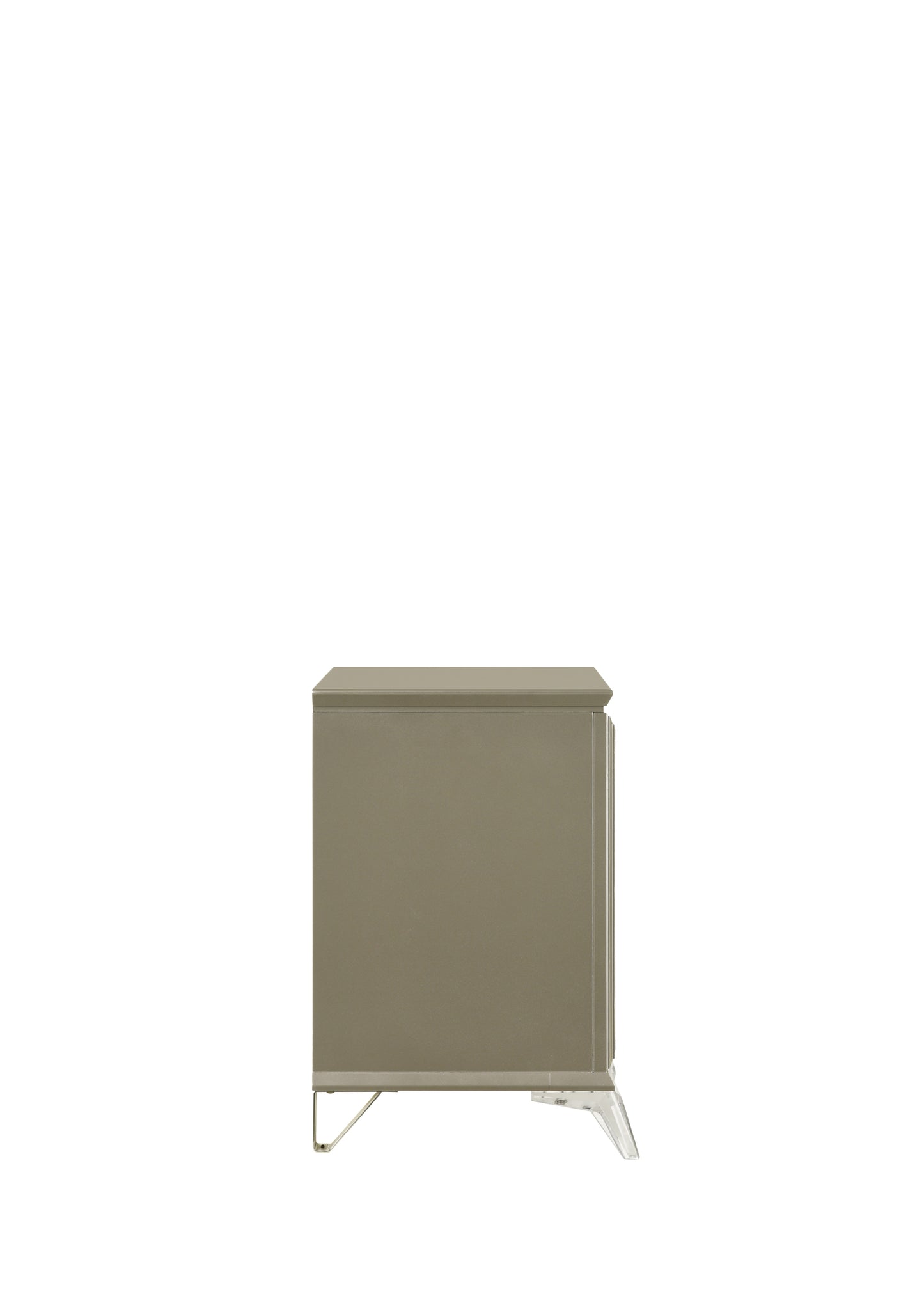 Modern Style 2-Drawer Nightstand Made with Wood & Mirrored Accents