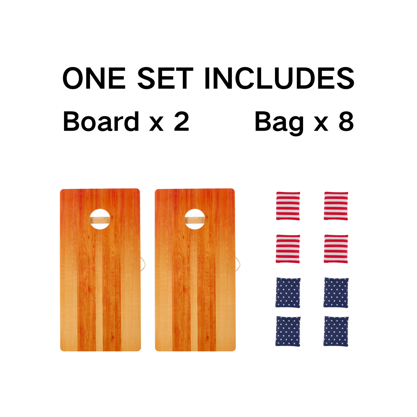 4x2 FT Large Size Cornhole Board Set of 2, Wooden Outdoor Game Board Set with 8 Bean Bags, Perfect for Lawn, Backyard, Beach, Park