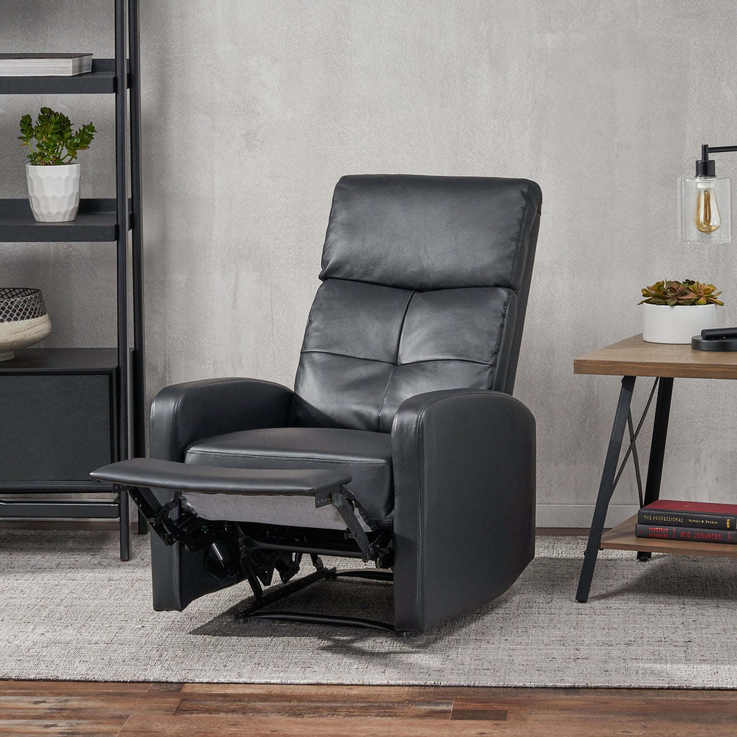 26" Wide Faux Leather Manual Standard Recliner