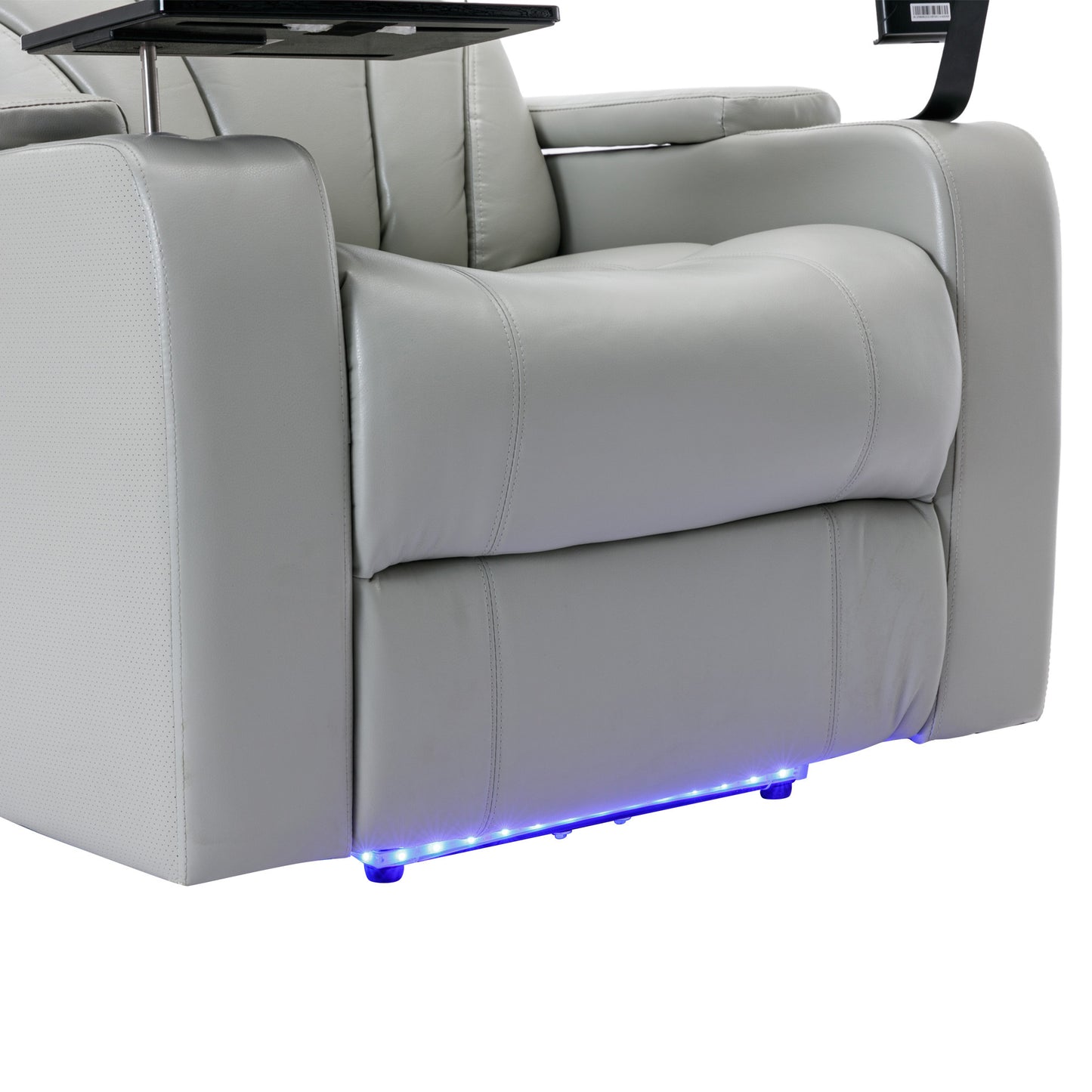 Power Motion Recliner Electric Power Recliner with USB Charging Port, Hidden Arm Storage, Convenient Cup Holder and Bluetooth Speaker, Light Grey(Old Sku:SG000800AAE)