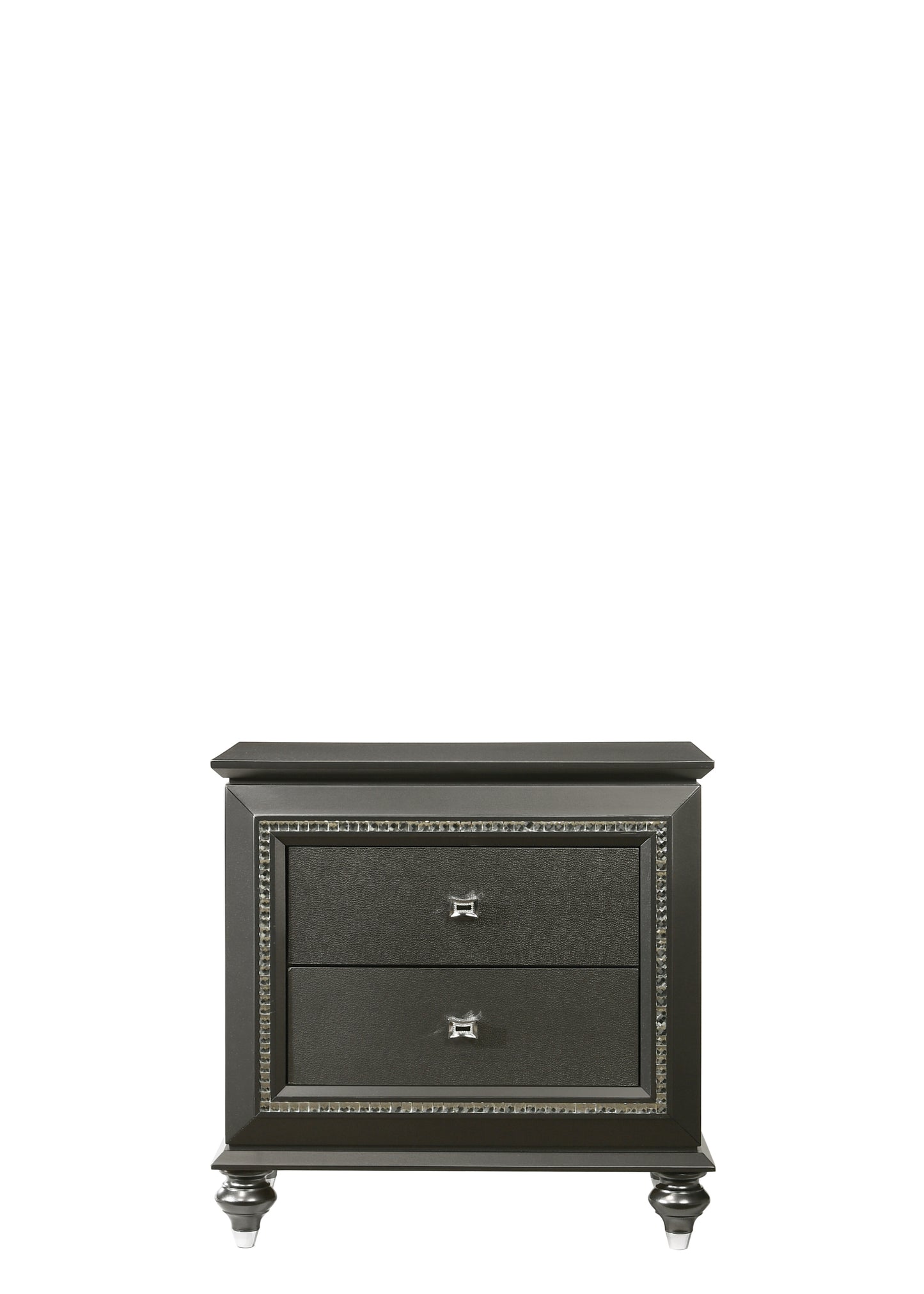 Kaitlyn Metallic Gray Finish Nightstand