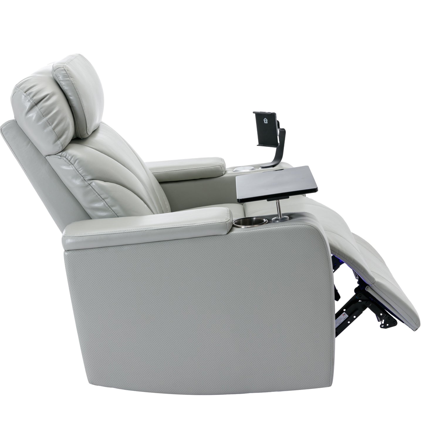 Power Motion Recliner Electric Power Recliner with USB Charging Port, Hidden Arm Storage, Convenient Cup Holder and Bluetooth Speaker, Light Grey(Old Sku:SG000800AAE)