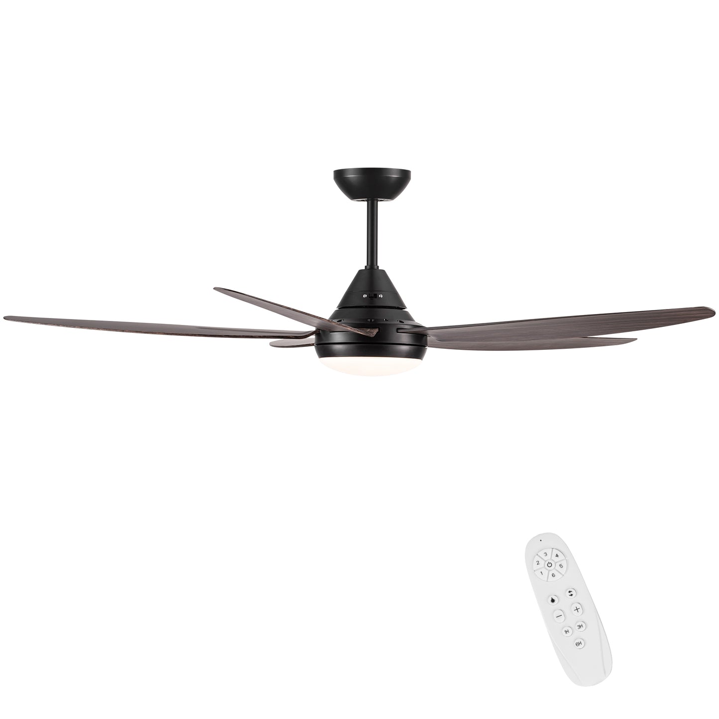 56 In Intergrated LED Ceiling Fan Lighting with Brown Wood Grain ABS Blade