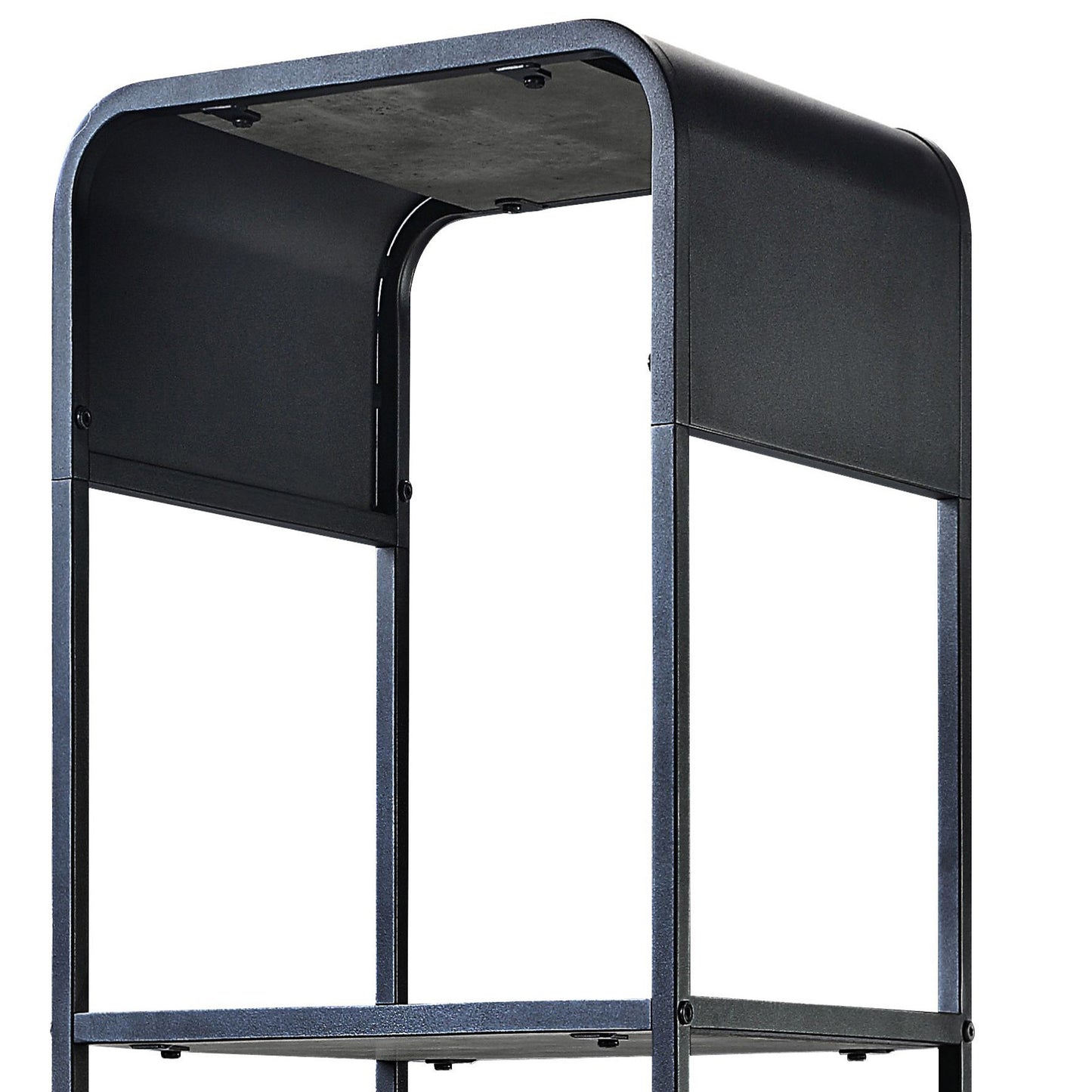 Concrete Grey and Black 2-shelf Side Pier with 1 Drawer