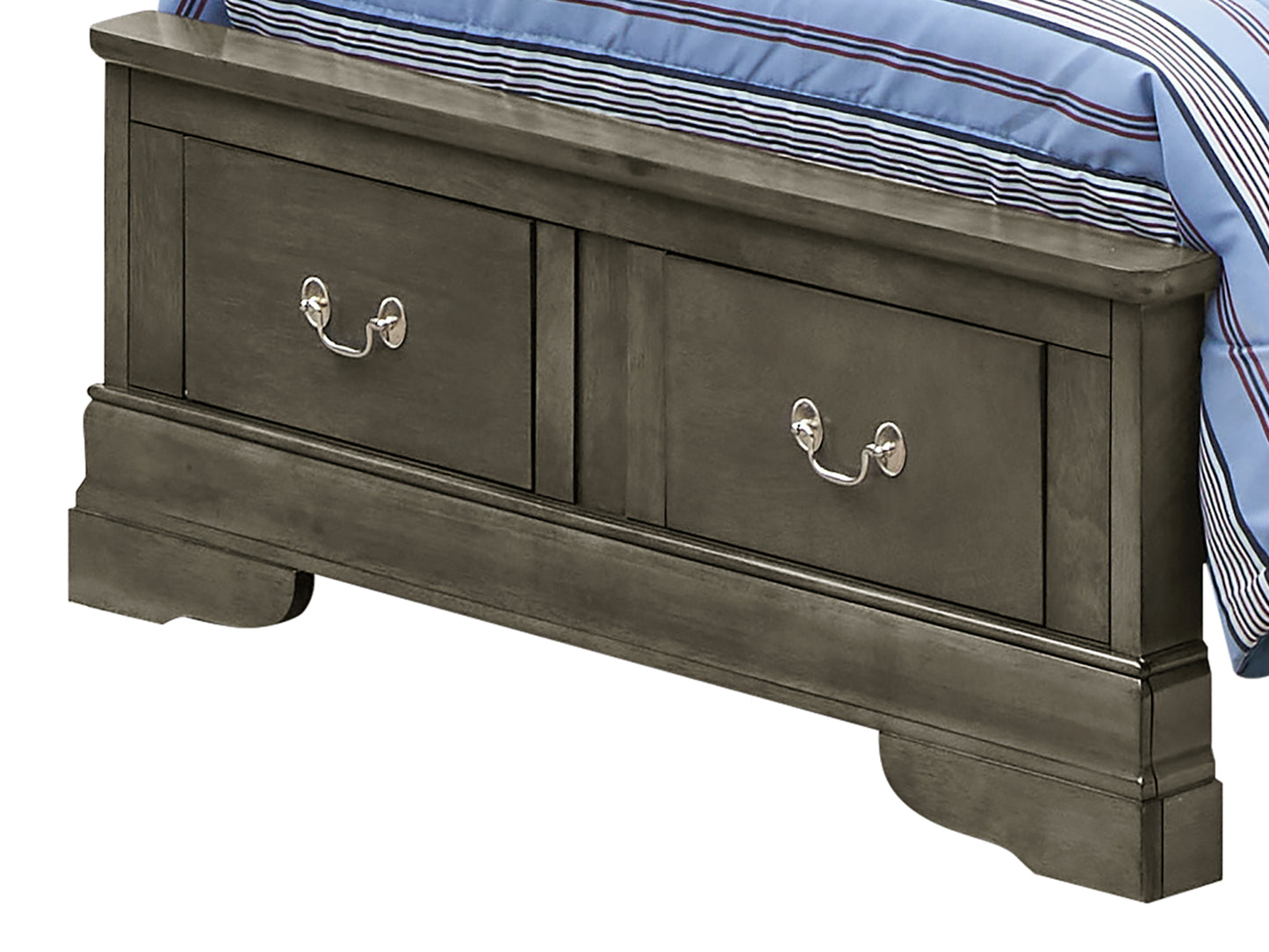 Elegant King Storage Bed In Gray Finish
