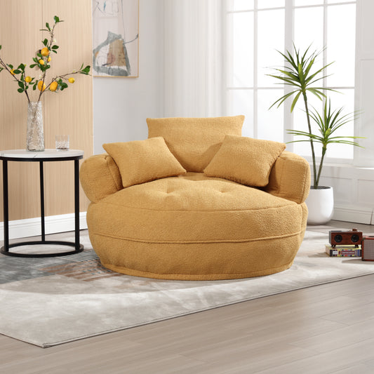 COOLMORE Chenille Sponge single sofa,No Assembly Required,Fluffy Modern Sleeper Chair for Living room, Bedroom, Lounge and Projection Room