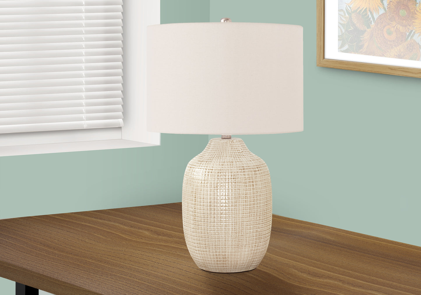 Lighting, 26"h, Table Lamp, Cream Ceramic, Ivory / Cream Shade, Contemporary