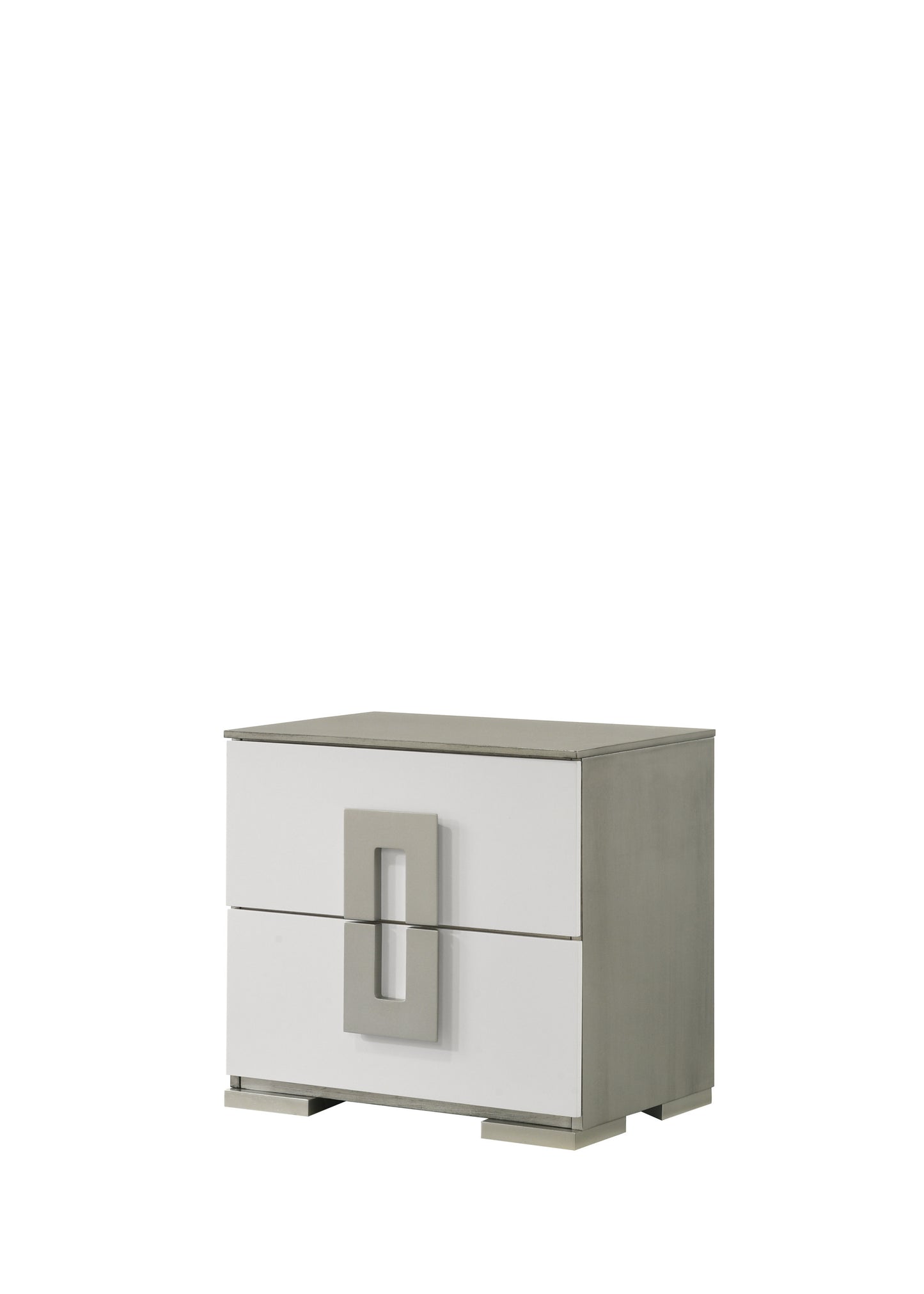 Olivia Contemporary Style 2-Drawer Night stand Made with Wood in White