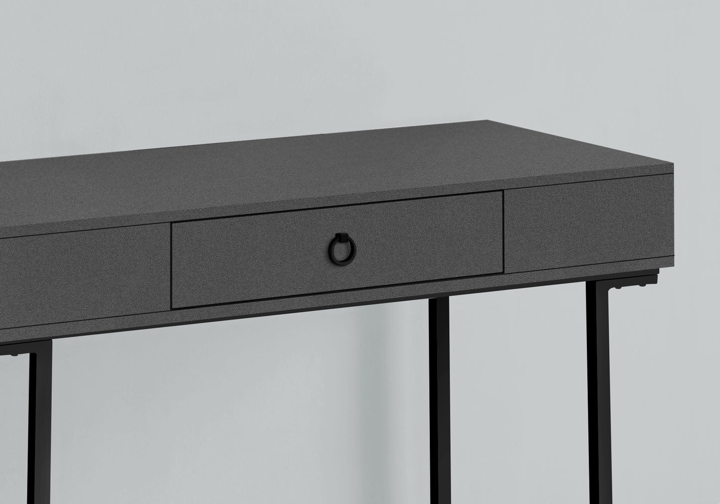 Computer Desk, Home Office, Laptop, Storage Drawers, 42"l, Work, Grey Laminate, Black Metal, Contemporary, Modern