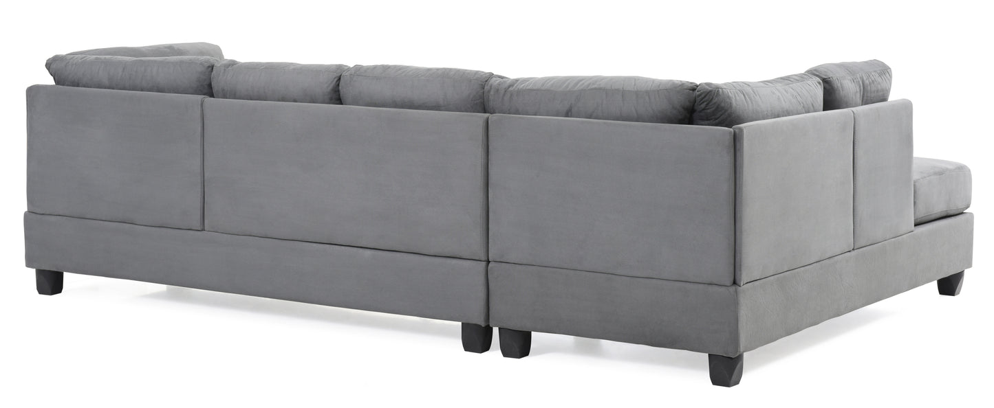 Glory Furniture Malone G633B-SC Sectional ( 3 Boxes) , GRAY