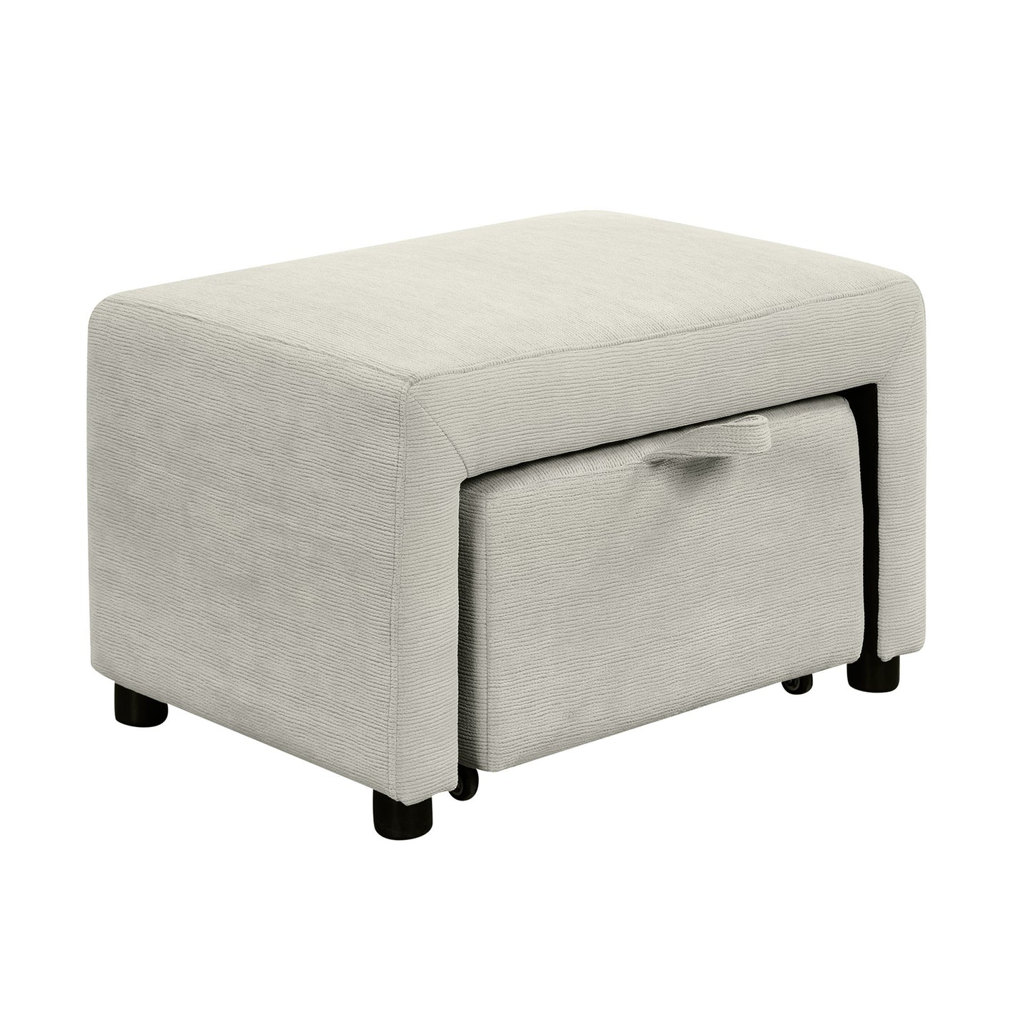 86.6" Sectional Sofa L-shaped Sofa Couch Pull-out Sofa Bed with a Movable Ottoman, Two USB Ports and Two Cup Holders for Living Room, Gray