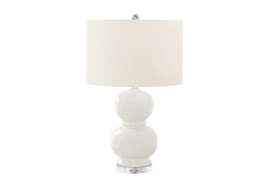 Lighting, 25"h, Cream Ceramic, Ivory / Cream Shade, Contemporary