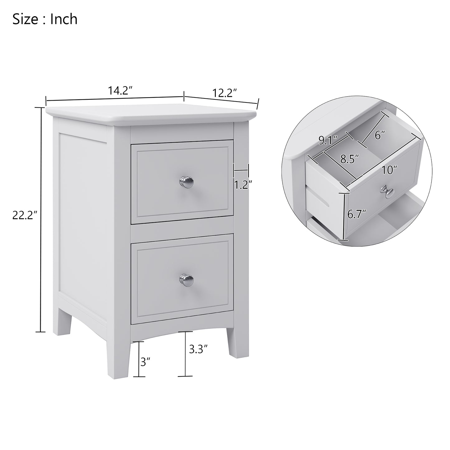 White Solid Wood 5 Pieces Queen Bedroom Sets(bed+nightstand*2+chest+dresser)old sku:BS515101AAK