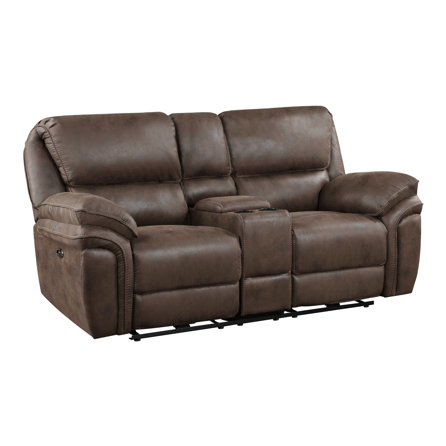 Plush Modern Living Room Sofa Set 3pc Power Reclining Sofa Loveseat Chair Brown Microfiber Upholstery USB port Solid Wood Frame Furniture