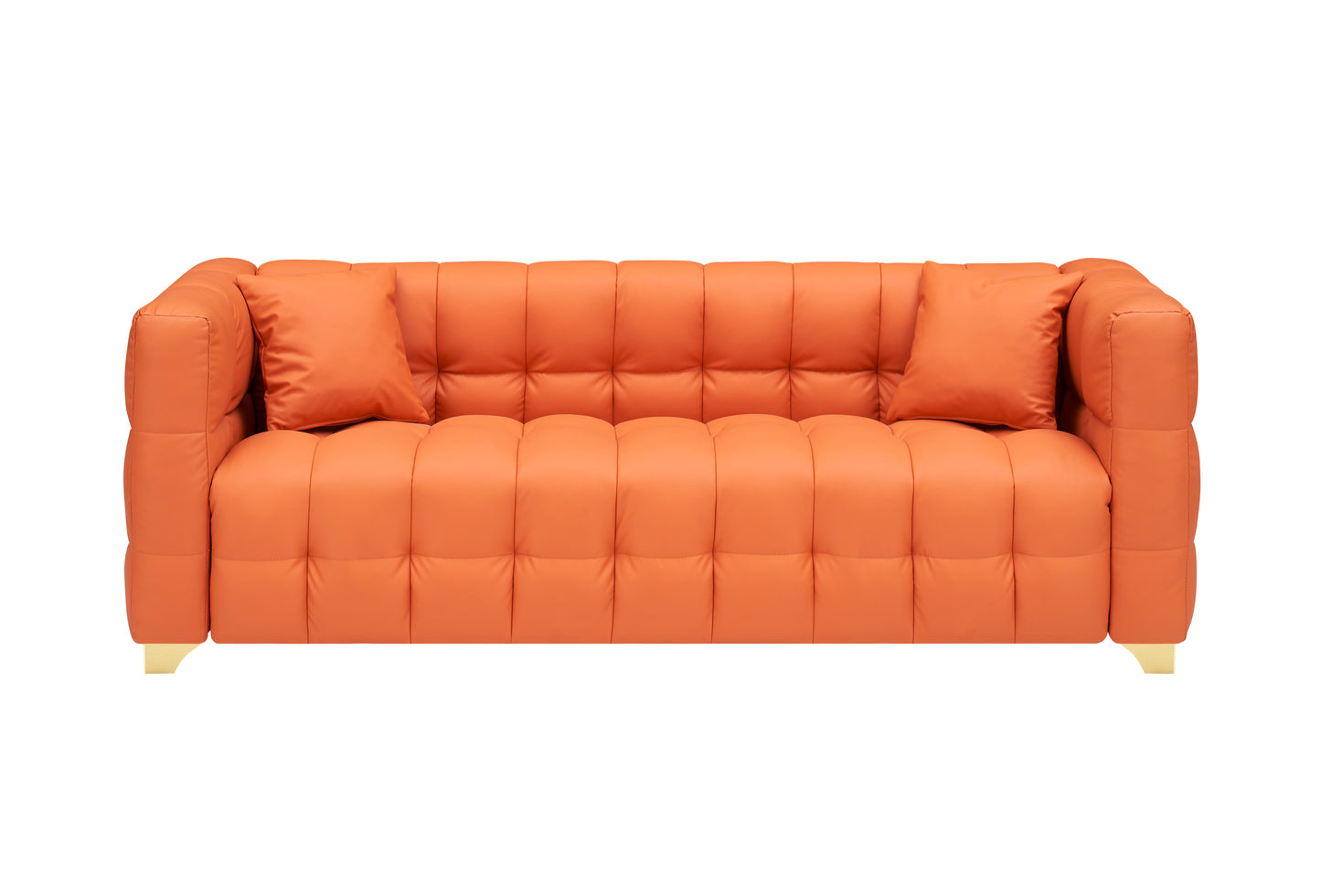 80 inches long, 21.7 inches deep, American body structure, technology fabric sofa, 3 seats waterproof and stain-proof, orange anti-cat paw sofa