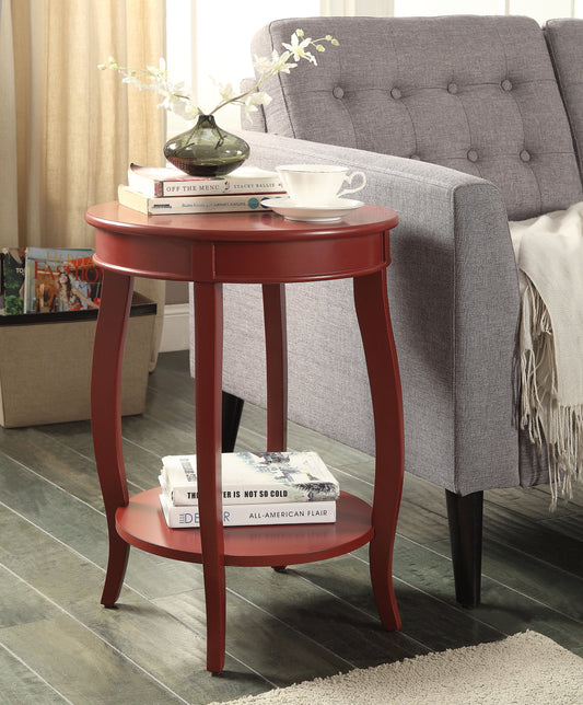 Aberta Red Finish Accent Table