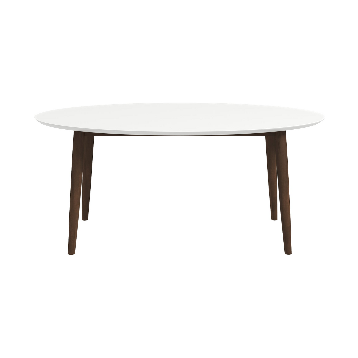 Ada Mid Century Modern Style Solid Wood White Top Oval Dining Table