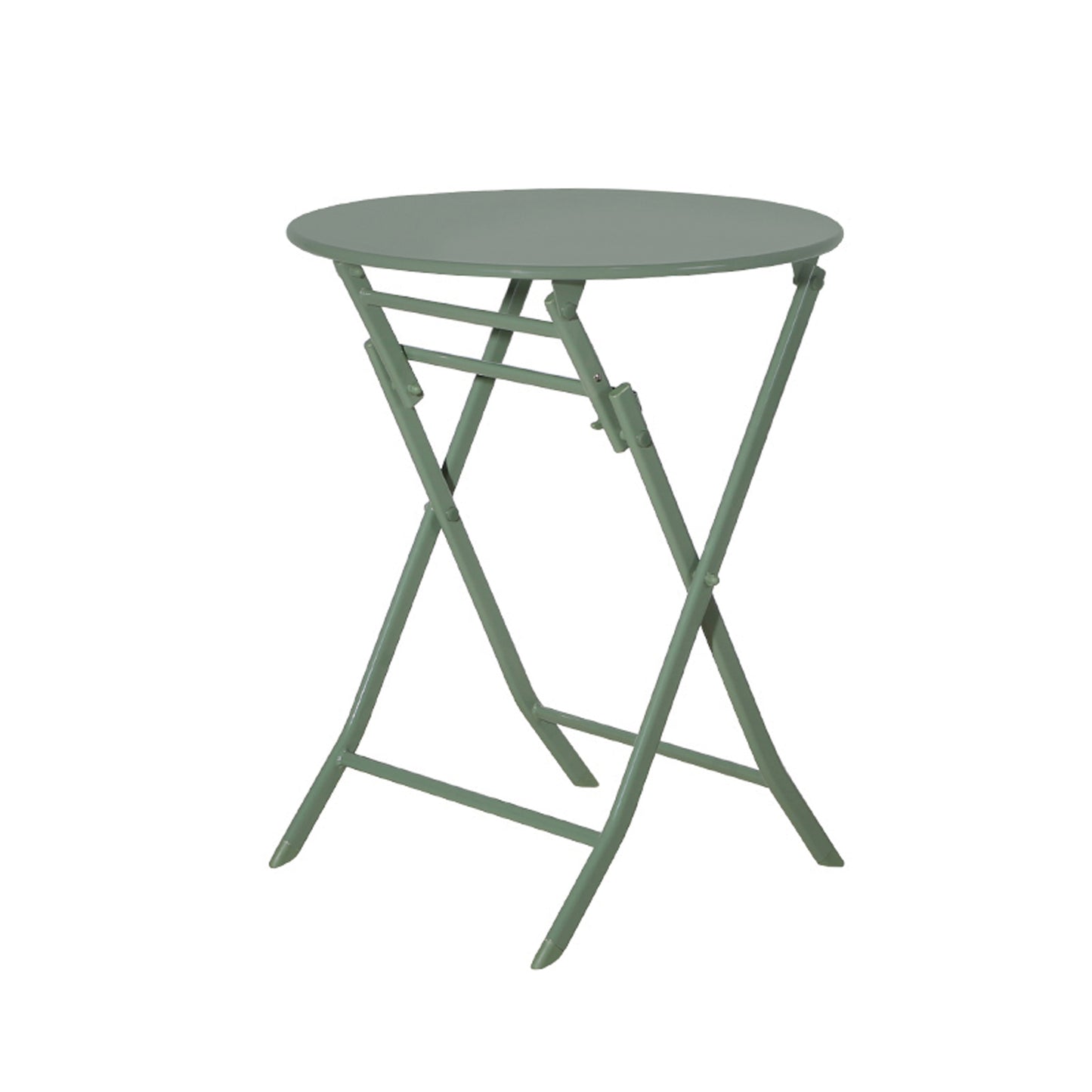 3 Piece Patio Bistro Set of Foldable Round Table and Chairs, Dark Green