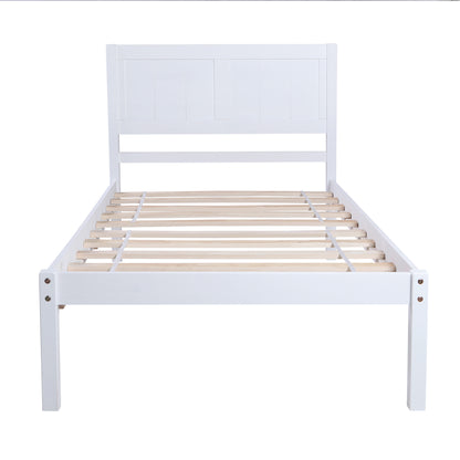 Wood Platform Bed Twin size Platform Bed with Headboard