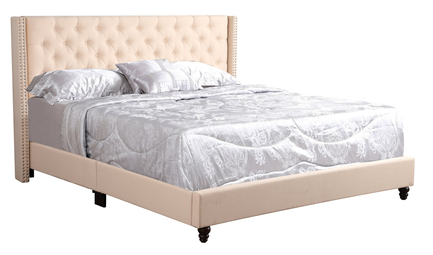 Transitional Queen Bed In Beige