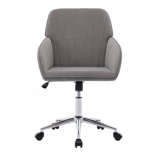 TY Adjustable Office Chair, Ergonomic Swivel Chair with Comfortable Backrest Seat, Gray Velvet, 24.60 x 22.84 x 38.00 inches