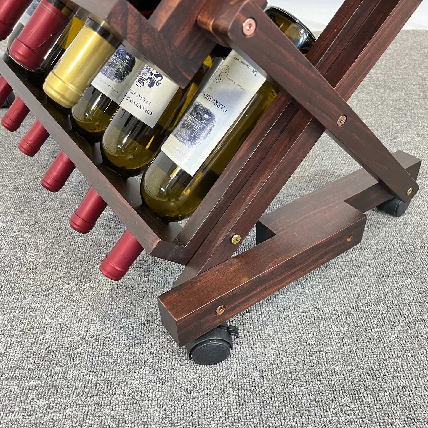 26 Bottles Freestanding wine rack,Wine Storage Rack, Freestanding Display Rack for Kitchen, Pantry, Cellar,walnut