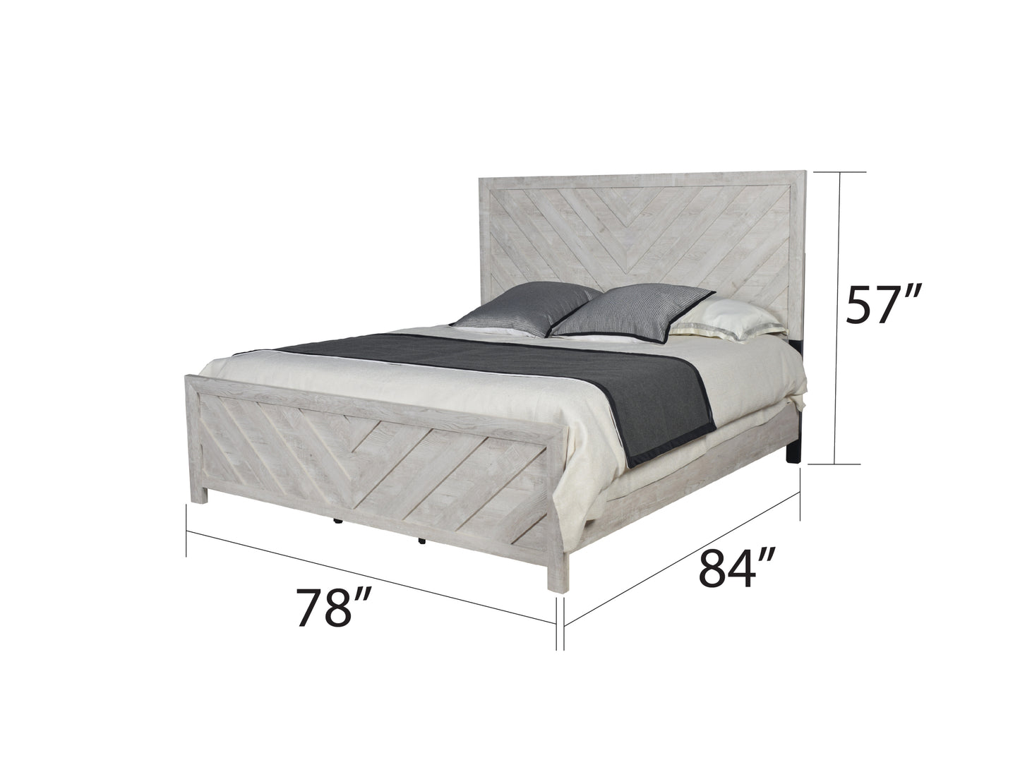 Modern Style King Bed Made with Wood in Natural