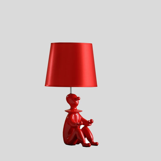 21.25" Red Modern Clown Phone Holder Resin Table Lamp