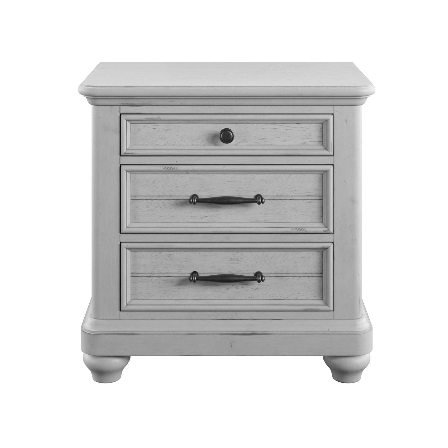 Mariano Gray 3-Drawer Nightstand With USB
