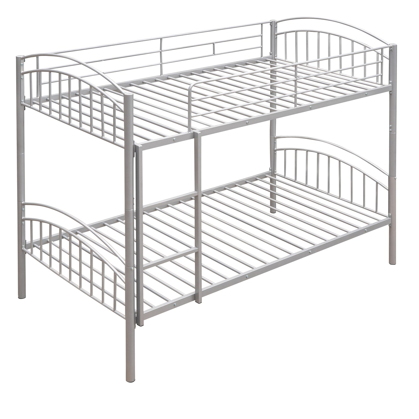 Twin Over Twin Metal Bunk Bed,Divided into Two Beds(Silver){OLD SKU:MF280424AAN}