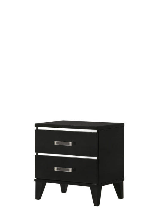 Chelsie Black Finish Nightstand
