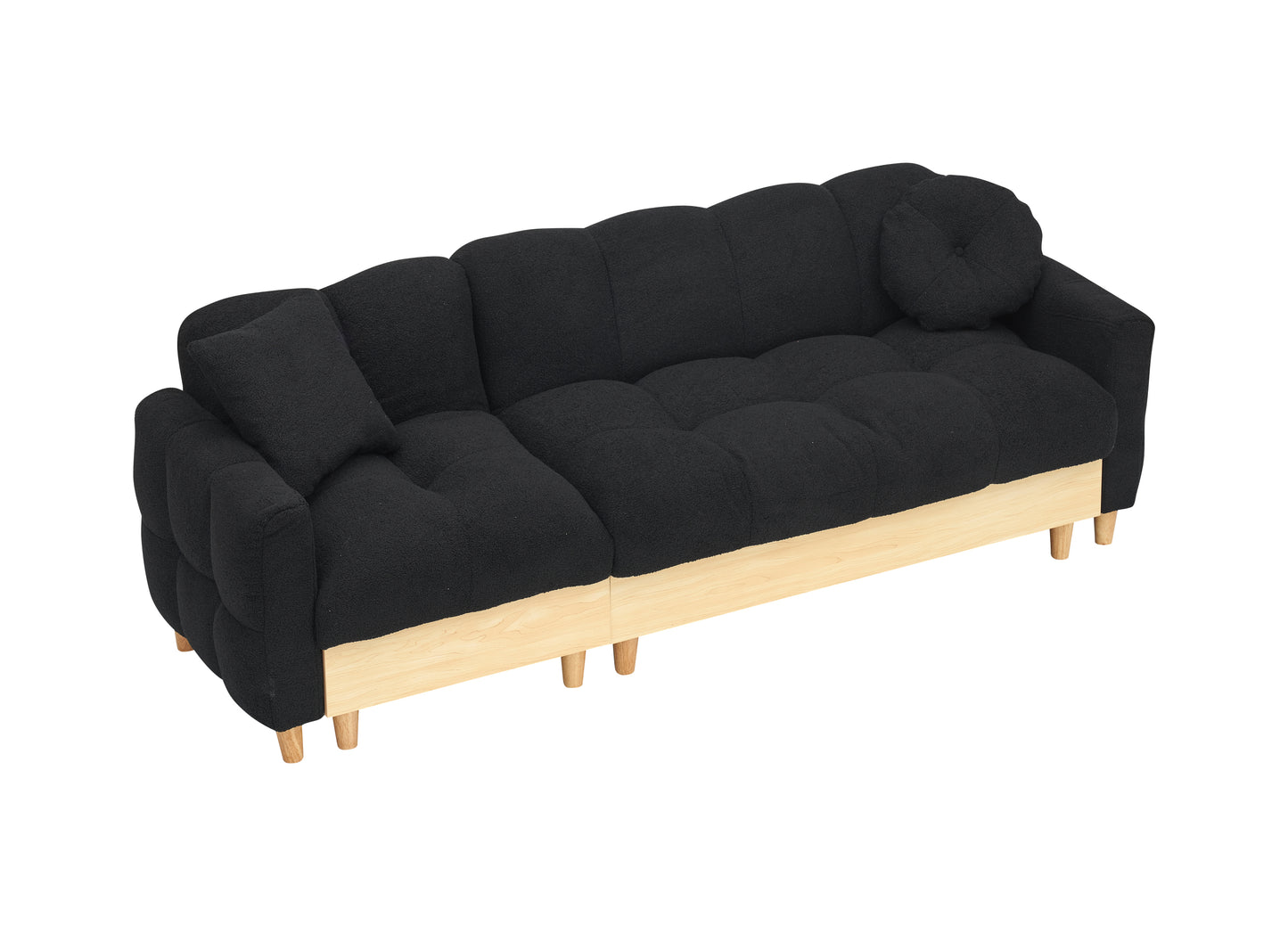 84.64 inches  black three-person sofa lift sofa bed with locker sofa bed, sofa soft and comfortable, suitable for bedroom, living room