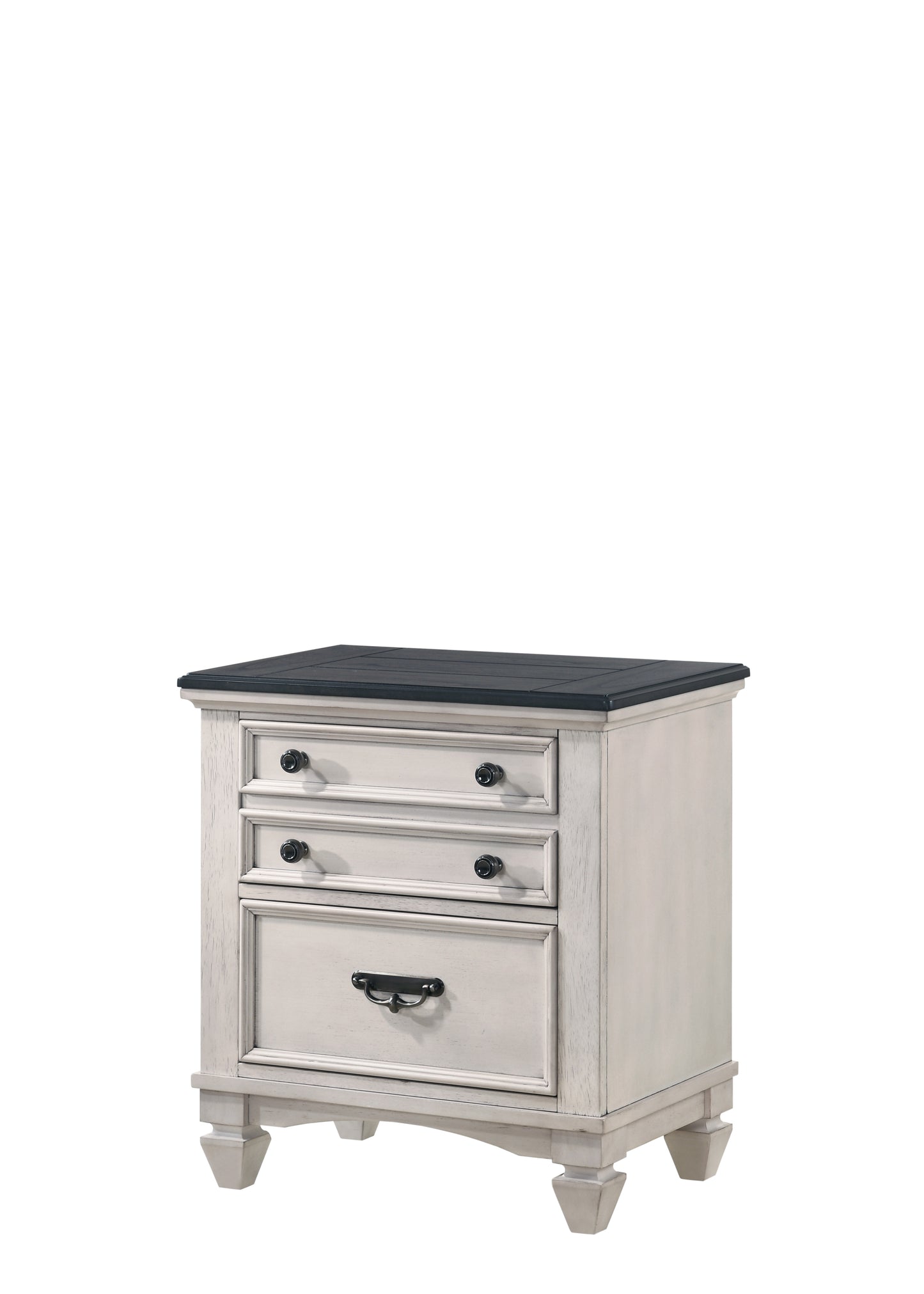 Beautiful Two-Tone Finish 1-Pc Nightstand End Table Two Storage Drawers Bedroom Furniture