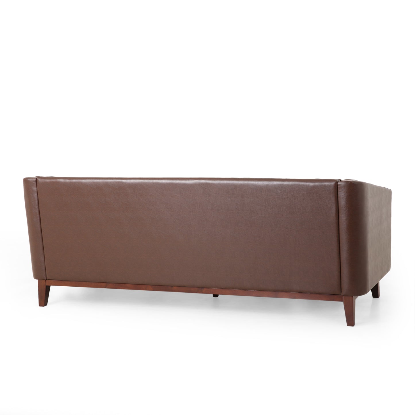 Mirod 81'' PU Sofa,Tufted Back,Solid Wood legs,Living Room and Study