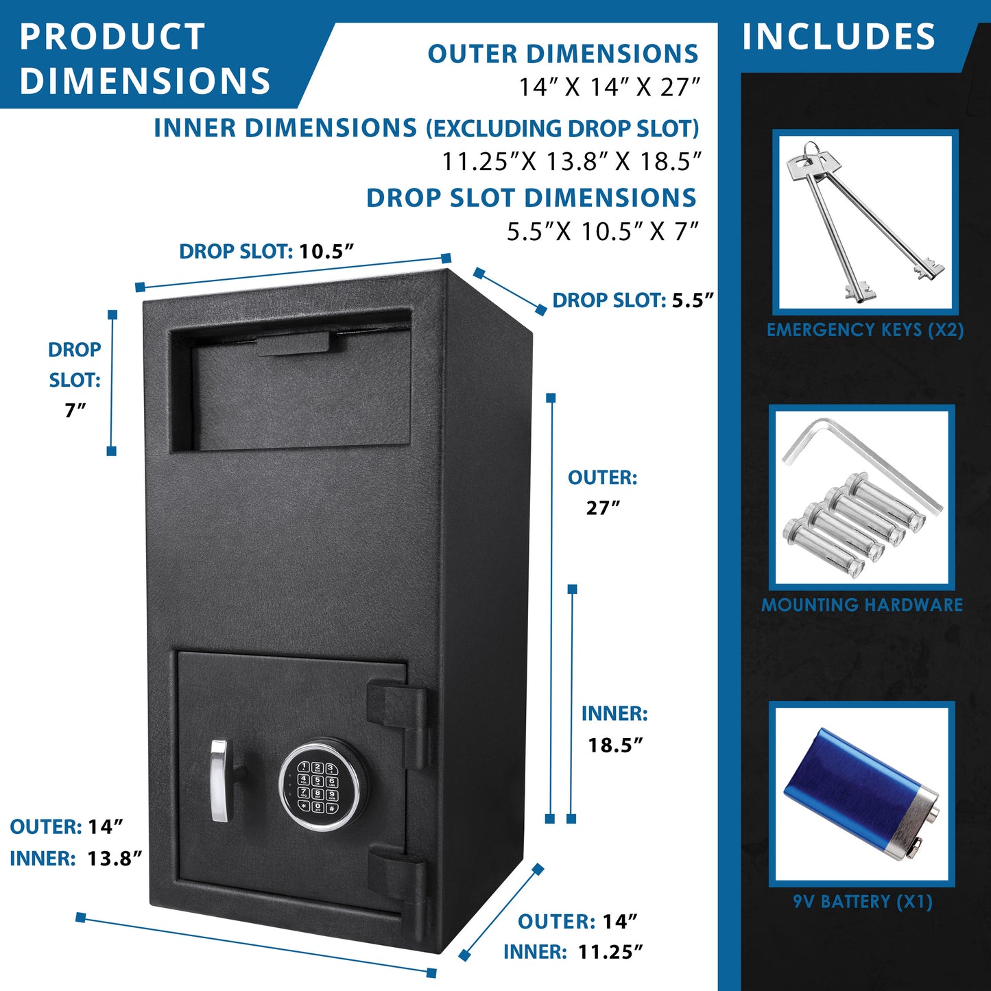 1 72 Cu Ft Keypad Depository Safe