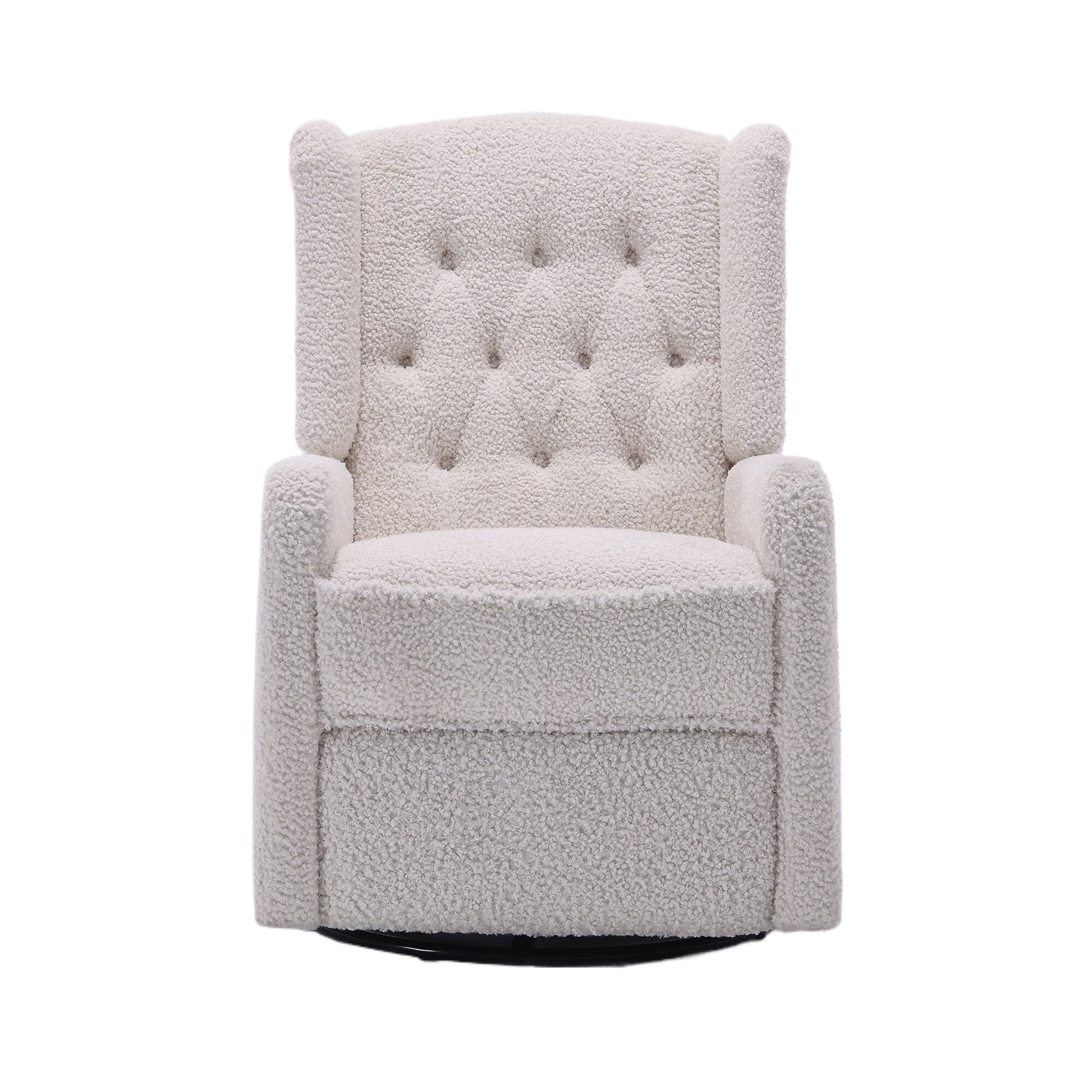 COOLMORE Rocking Recliner Chair,360 Degree Swivel Nursery Rocking Chair,Glider Chair,Modern Small Rocking Swivel Recliner Chair for Bedroom,Living Room Chair Home Theater Seat (White Teddy)