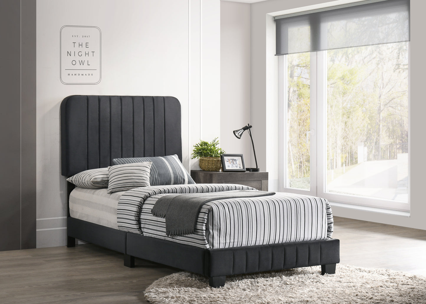Contemporary Twin Bed With Underneath Storage