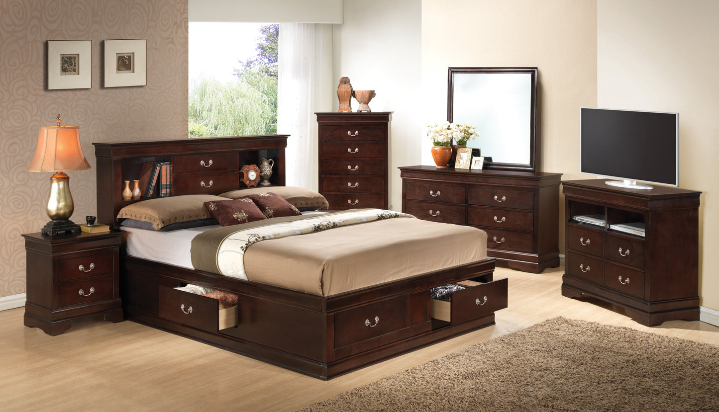 Glory Furniture Louis Phillipe G3125B-FSB Full Storage bed , Cappuccino