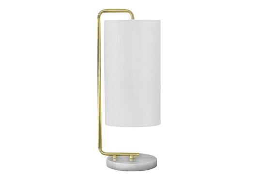 Lighting, 20"h, Table Lamp, White Marble, Ivory / Cream Shade, Contemporary