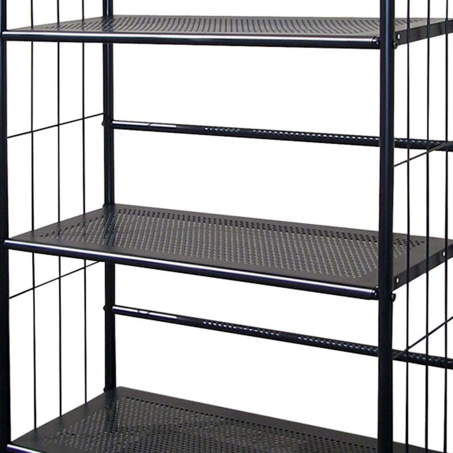 37" Tall 3-Tier Metal Standing Book Shelf, Black finish