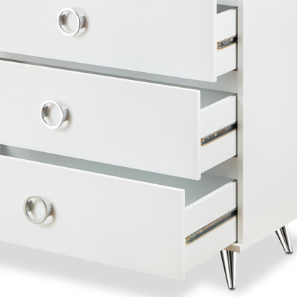 Elms White Finish Chest