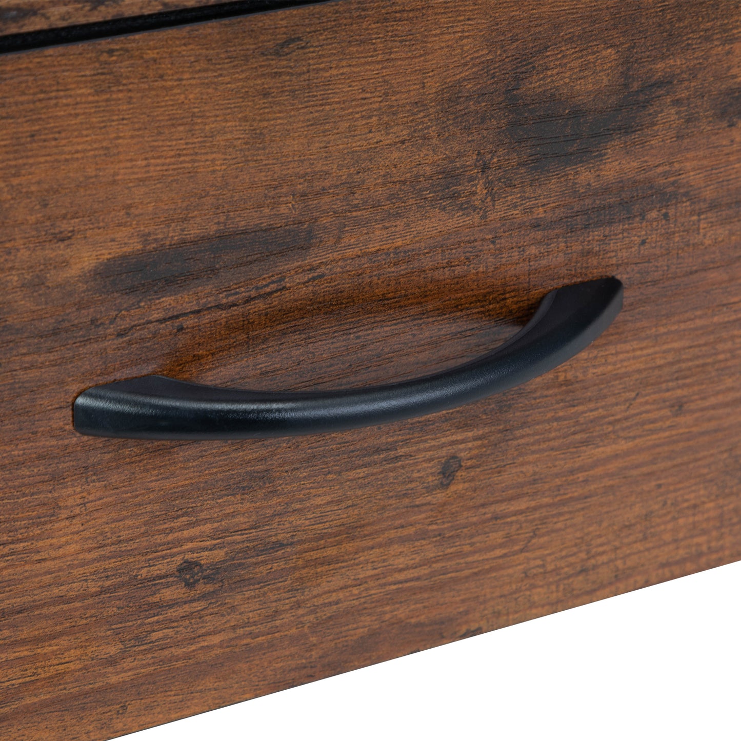 Set of 2 Nightstands with Charging Station, Bed Side Table with Non-woven Drawers, Shelves for Bedroom Living Room, End Table with USB Outlets, Rustic Brown