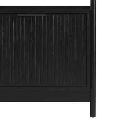 Transitional Narrow Bookshelf with Drawer on Bottom - Black