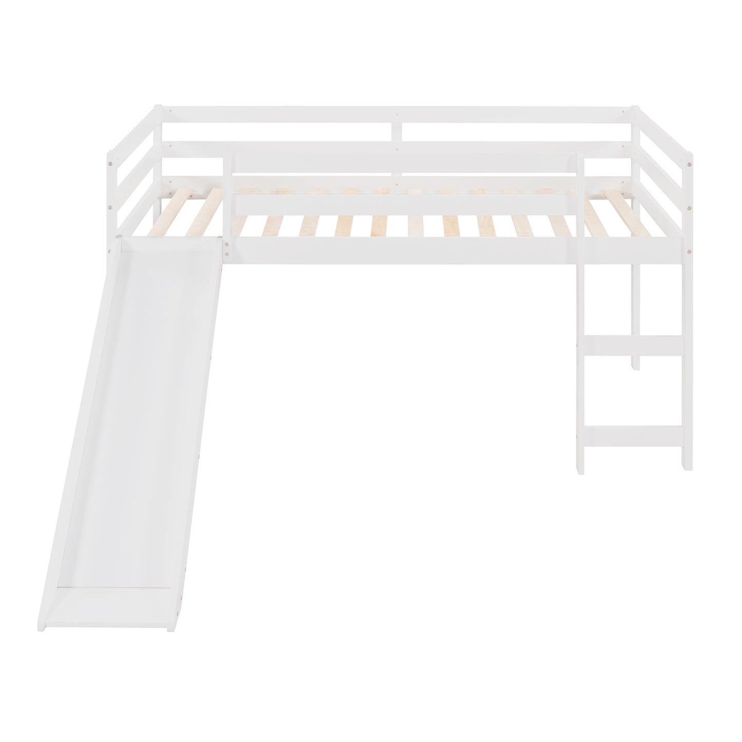 Loft Bed with Slide, Multifunctional Design, Twin (White)(OLD SKU: WF191904AAK)