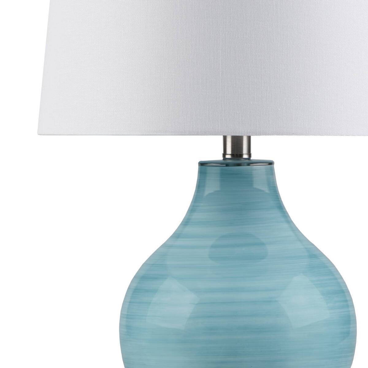 Blue Aqua Swirl Blown Glass Table Lamp