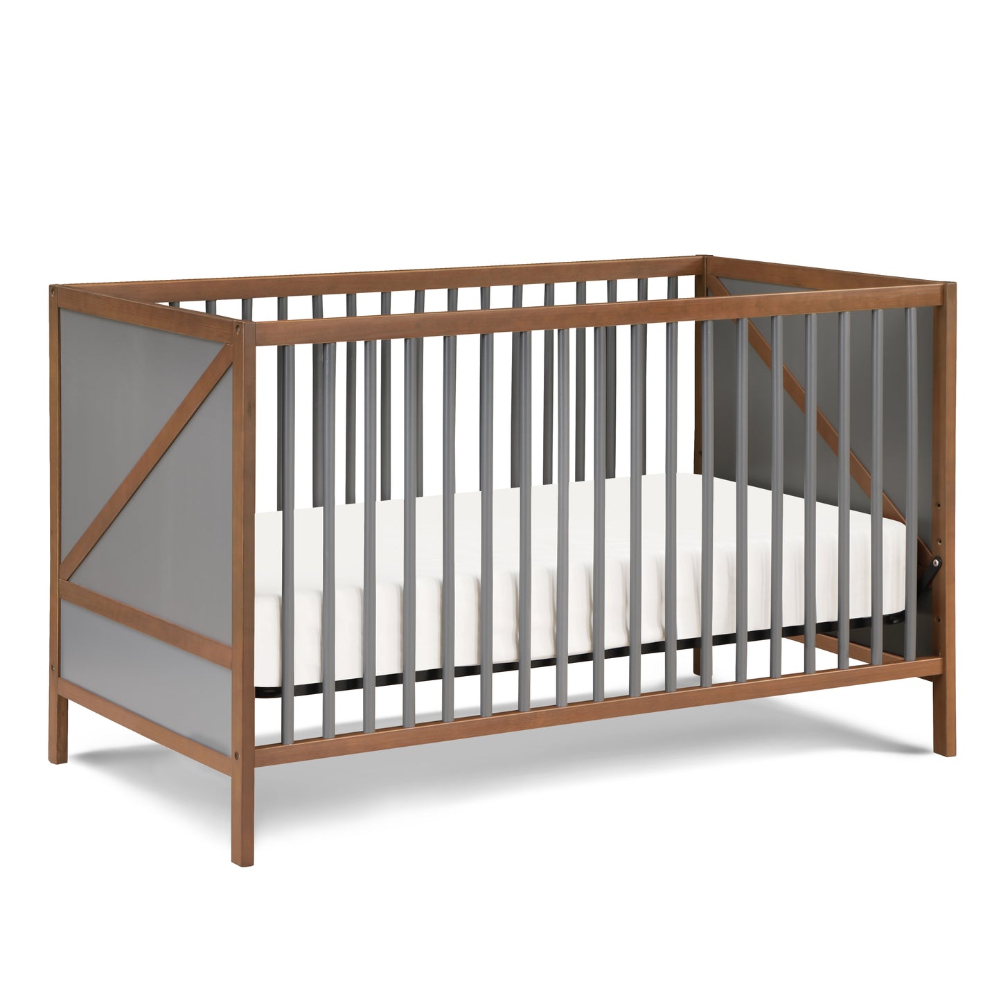 Pixie Zen 3-in-1 Crib in Walnut/Charcoal