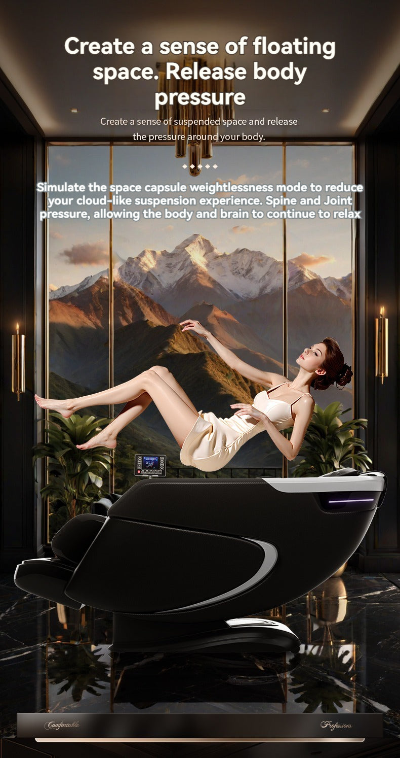 4D Massage Chair, Full Body Recliner  Zero Gravity with SL Track,Wireless charging,Automatic Body Scan,human touch,Heating,Bluetooth,Foot Rollers,Airbags & Extendable Footrest